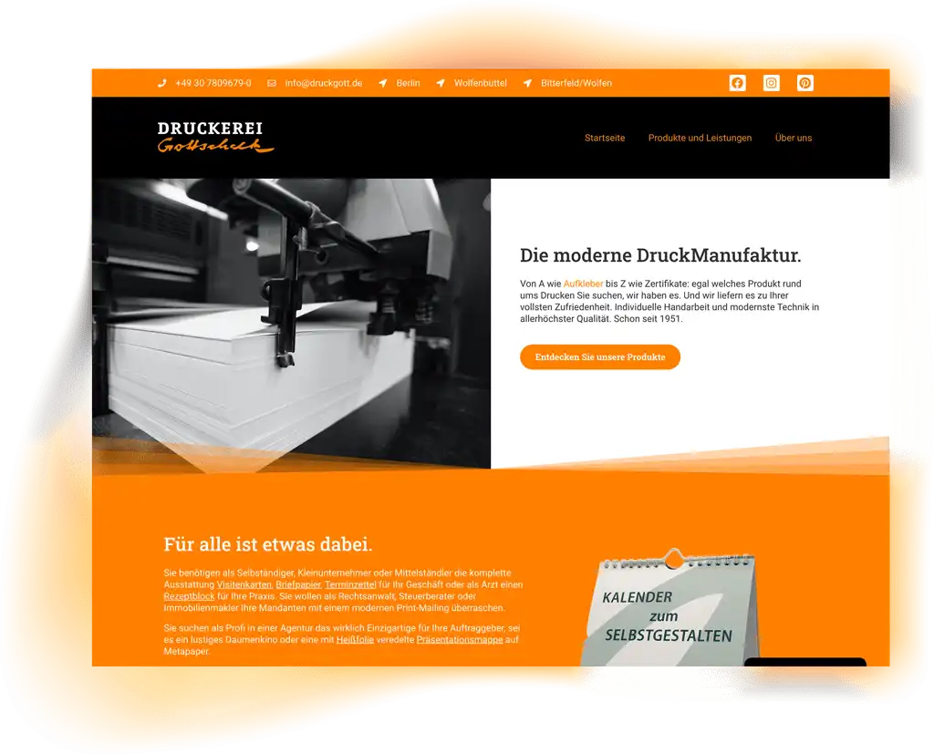 Website der Druckerei Hans Gottschalk Druck & Medien GmbH – druckgott.de