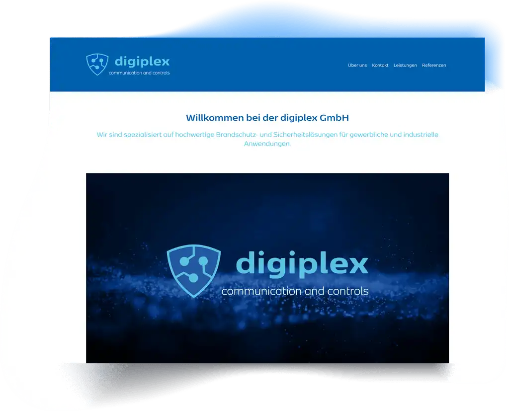 Website des Sicherheitsunternehmens digiplex GmbH